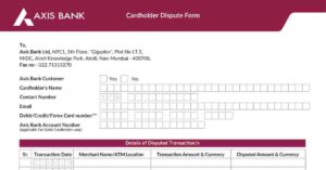 Axis Bank Dispute Form Download