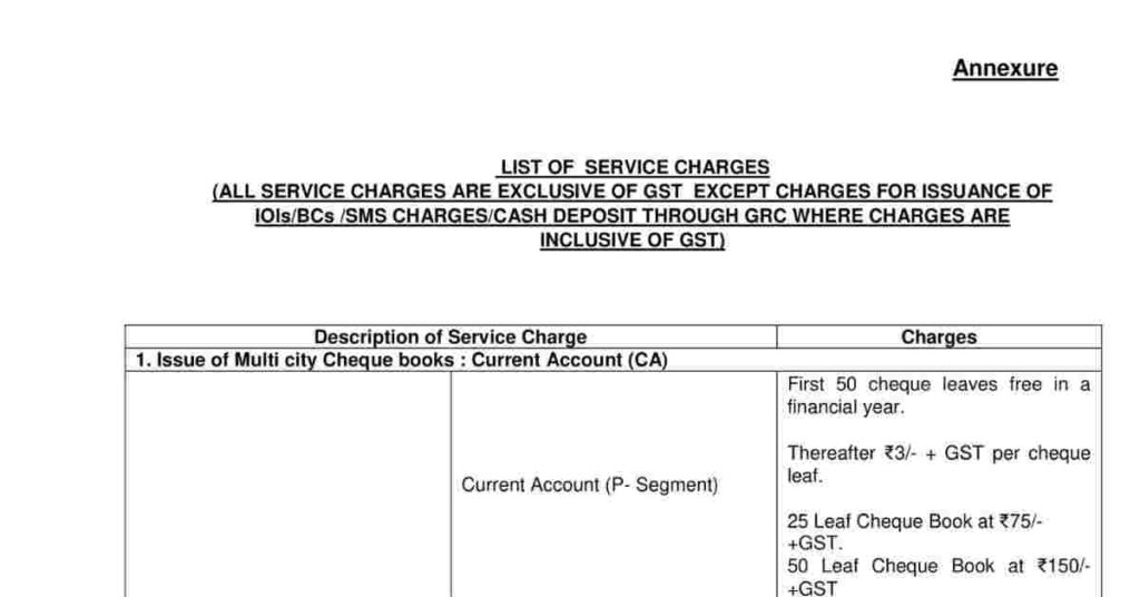service charges assignment